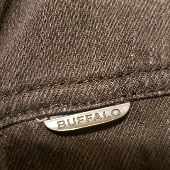 Men’s Black Denim Jacket with Faux Leather sleeves - Picture 12 of 12